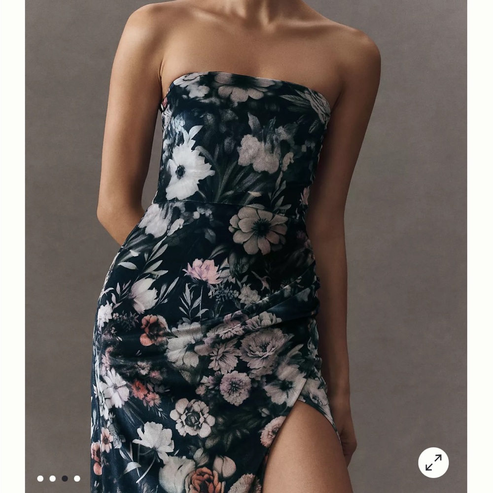 Anthropologie BHLDN Blue Floral Dress XS